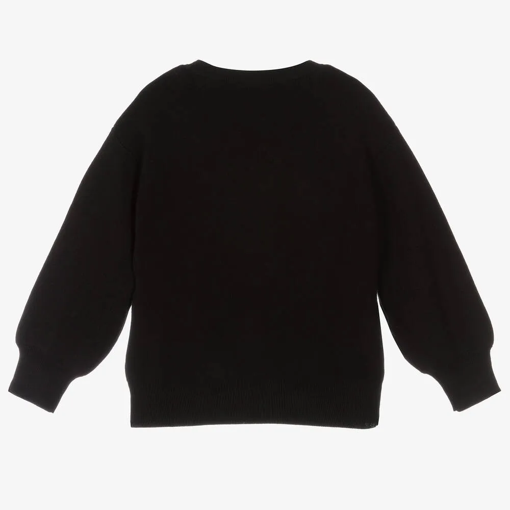 Girls Black Viscose Sweater