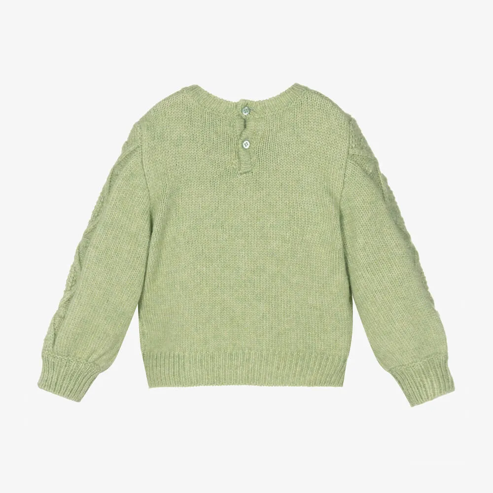 Girls Green Knitted Sweater