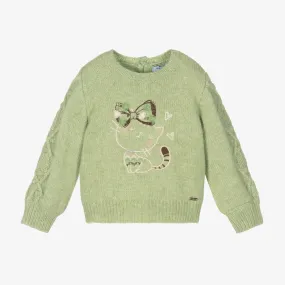 Girls Green Knitted Sweater