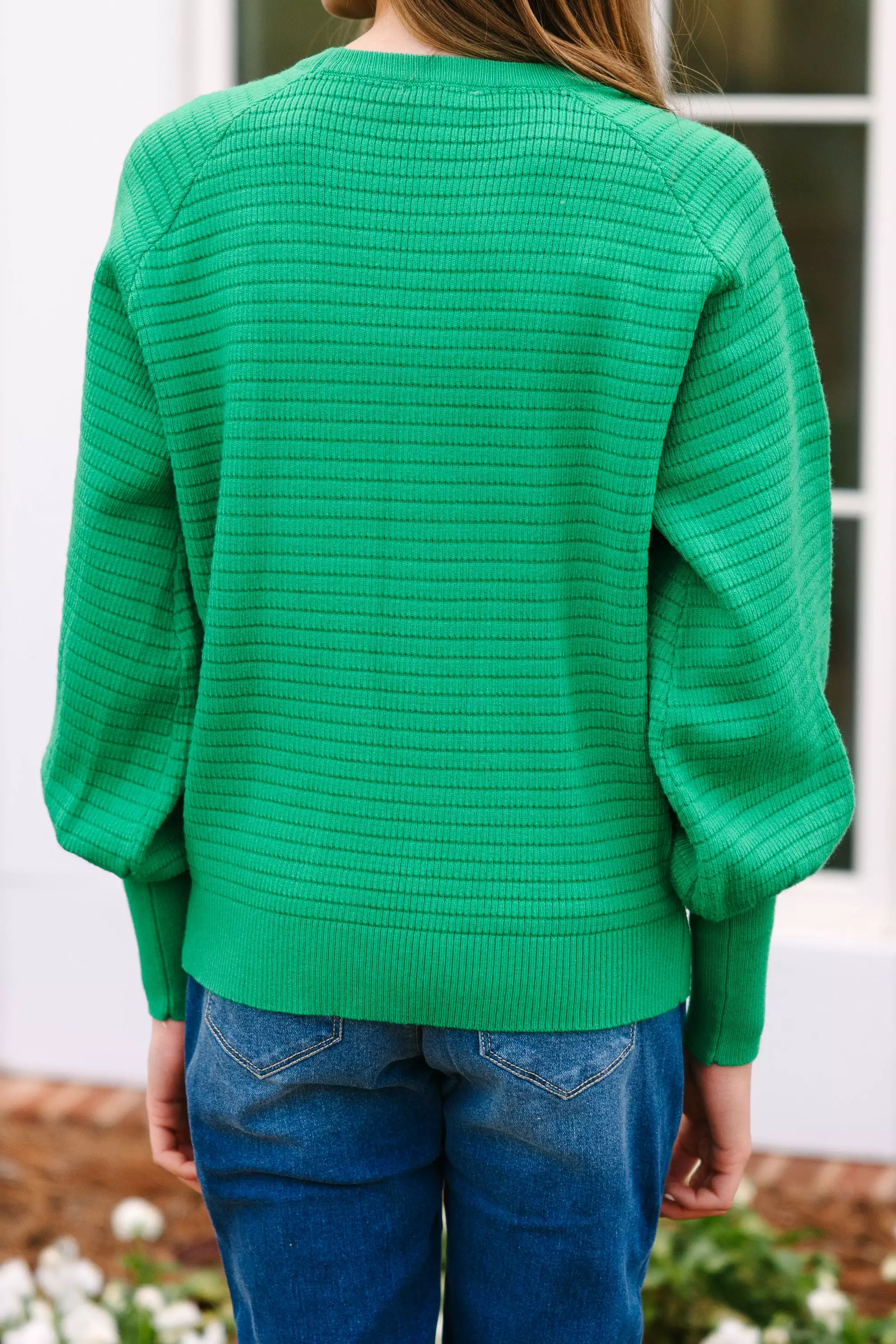 Girls: In The Works Green Sweater