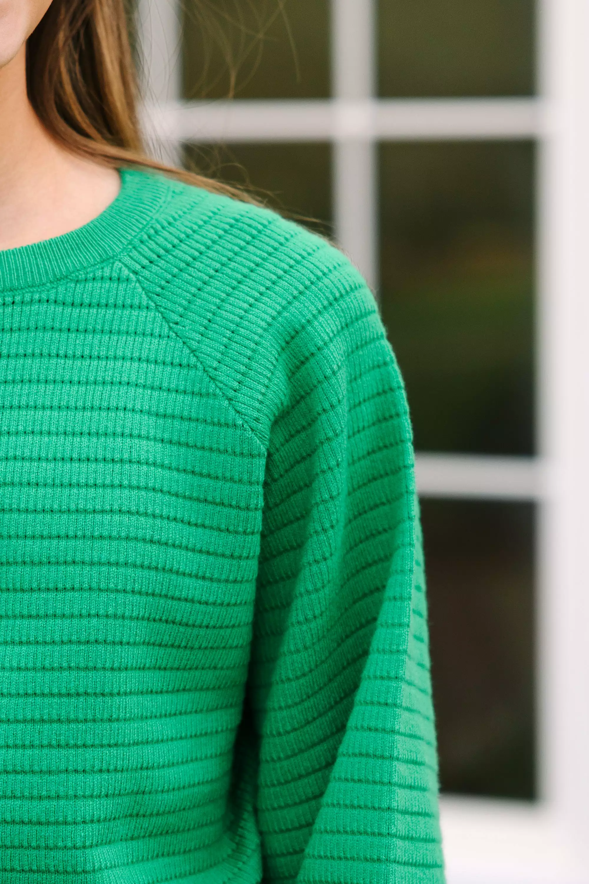 Girls: In The Works Green Sweater