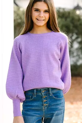 Girls: In The Works Lavender Purple Sweater