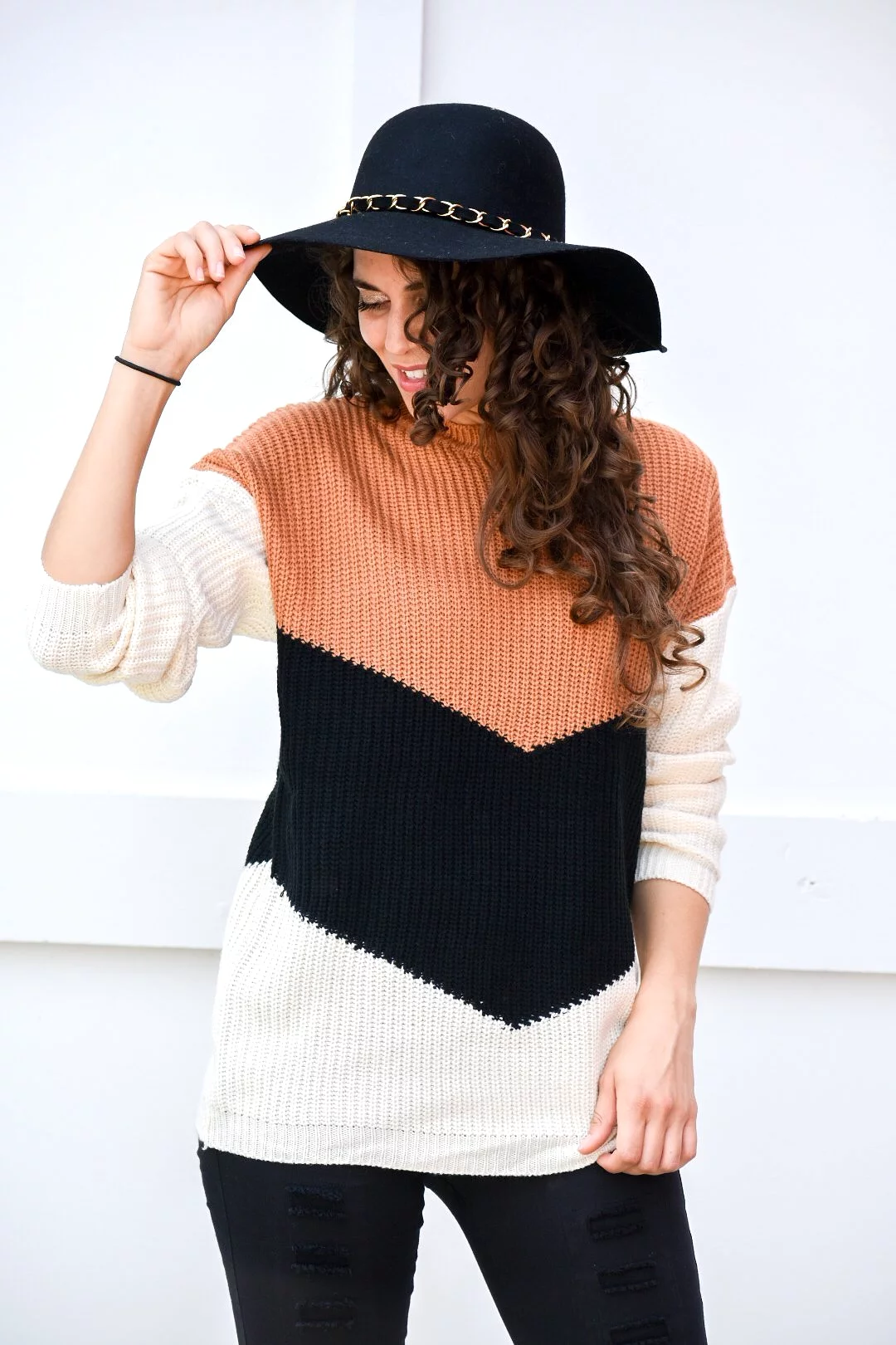 Girls Like You Color Block Knit Sweater