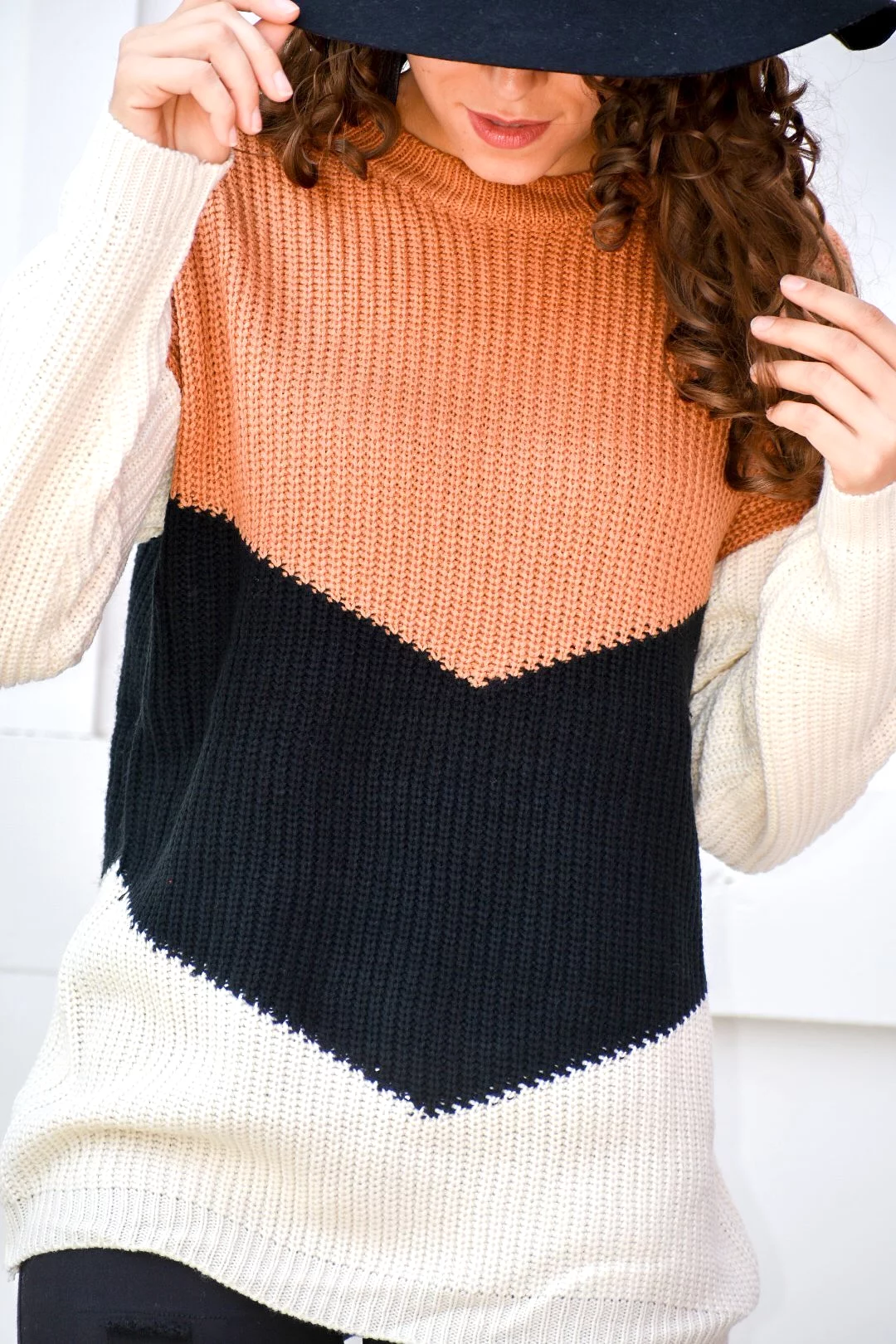 Girls Like You Color Block Knit Sweater