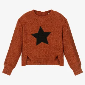 Girls Orange Knitted Sweater