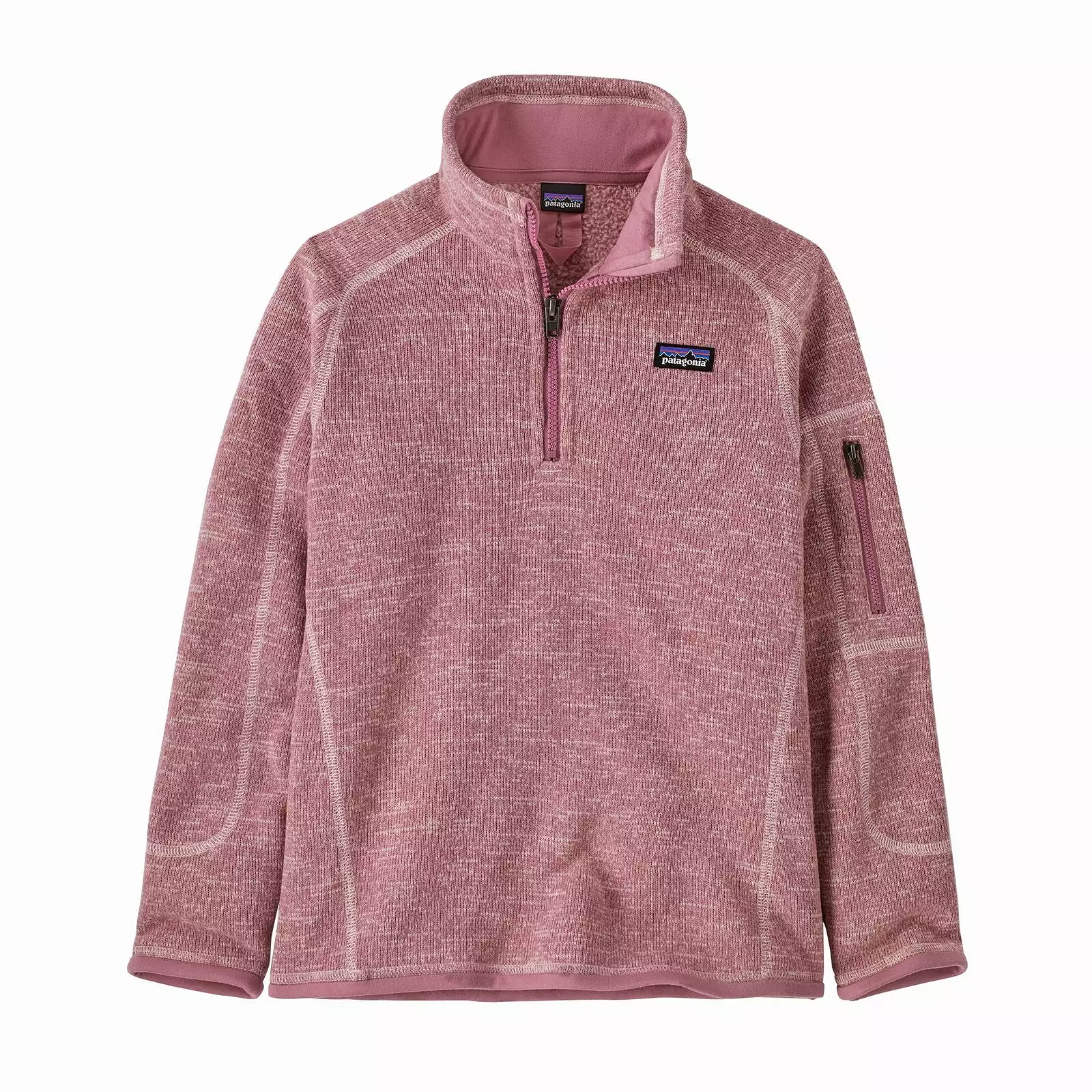 Girls' Patagonia | Better Sweater Quarter Zip Fleece | Seafan Pink