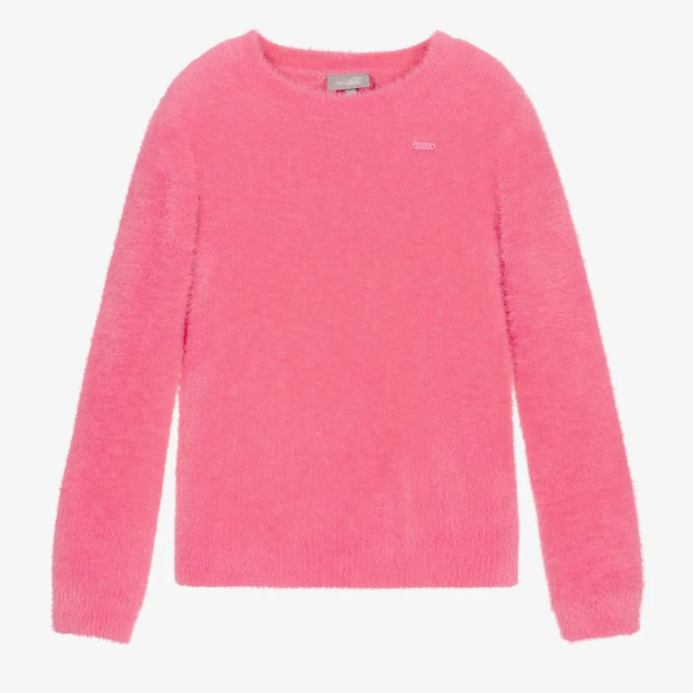 Girls Pink Fluffy Sweater