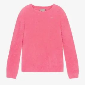 Girls Pink Fluffy Sweater