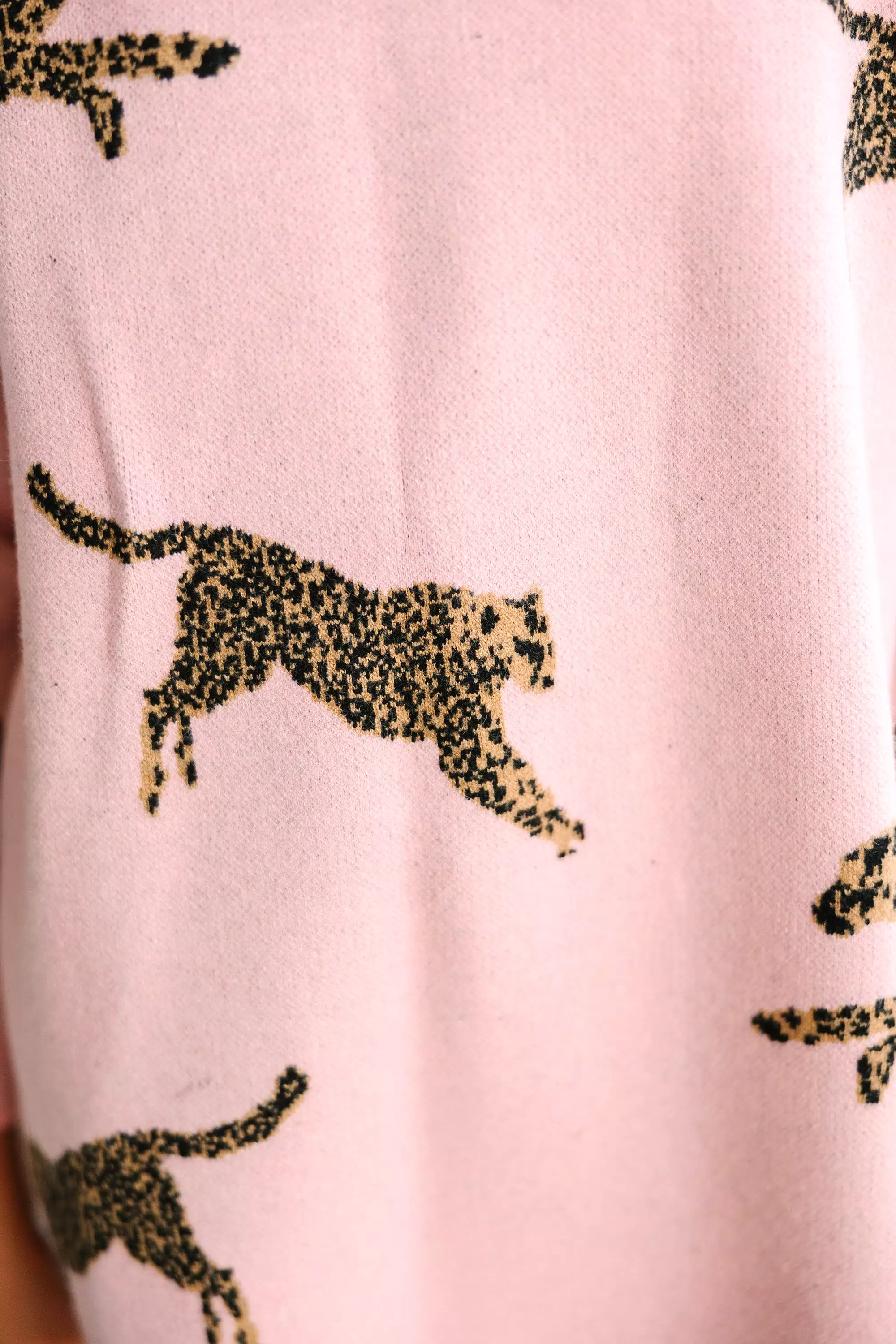 Girls: Quick Decisions Light Pink Cheetah 3/4 Sleeve Sweater