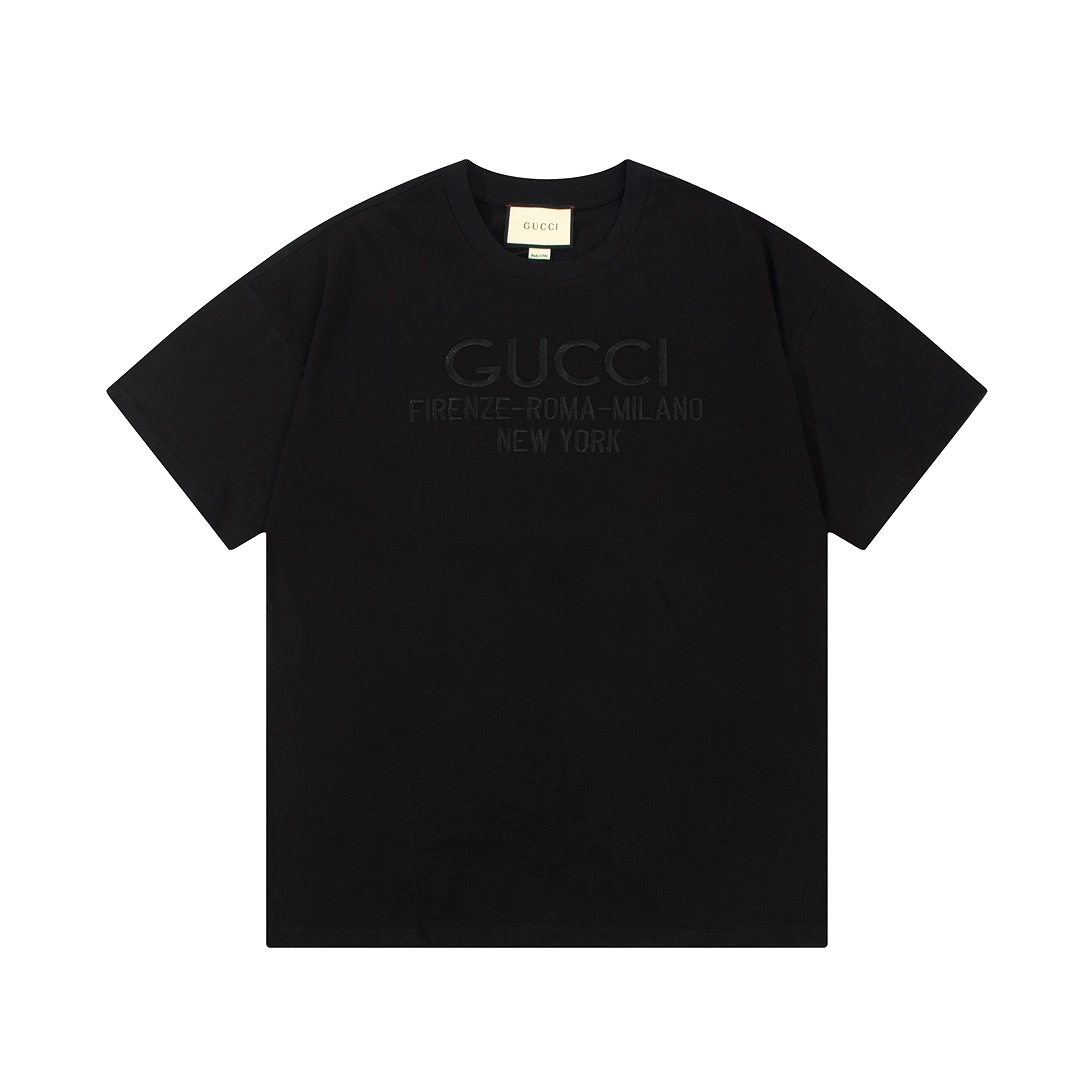 Gucci pure embroidery printed logo short-sleeved T-shirt Black 1.3