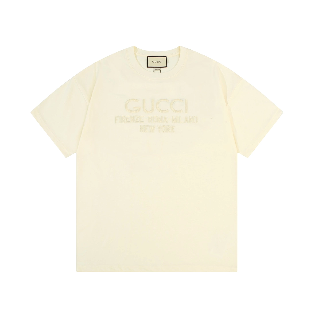 Gucci pure embroidery printed logo short-sleeved T-shirt Off-White 1.3