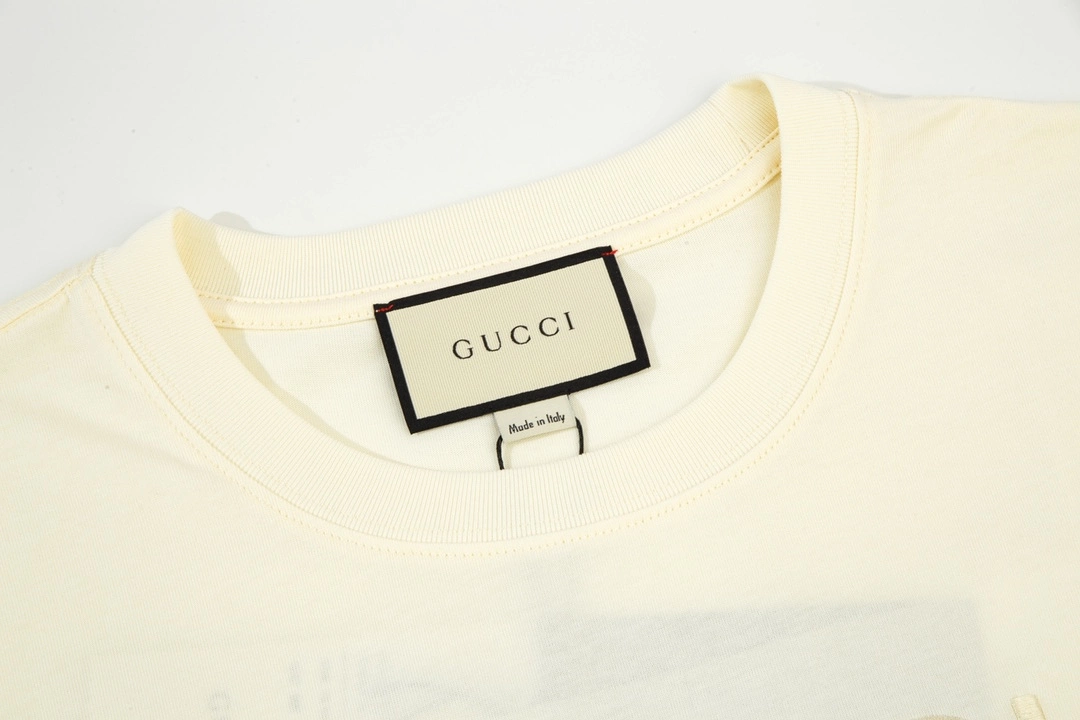 Gucci pure embroidery printed logo short-sleeved T-shirt Off-White 1.3