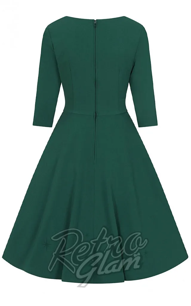 Hell Bunny Patricia 50's Dress in Green - S left only