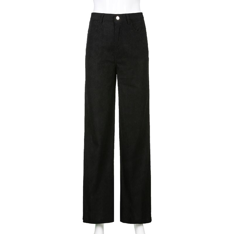 High-Waist Corduroy Wide Leg Pants dd10