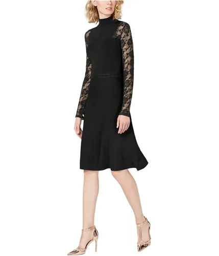 I-N-C Womens Lace Sleeve Sweater Dress