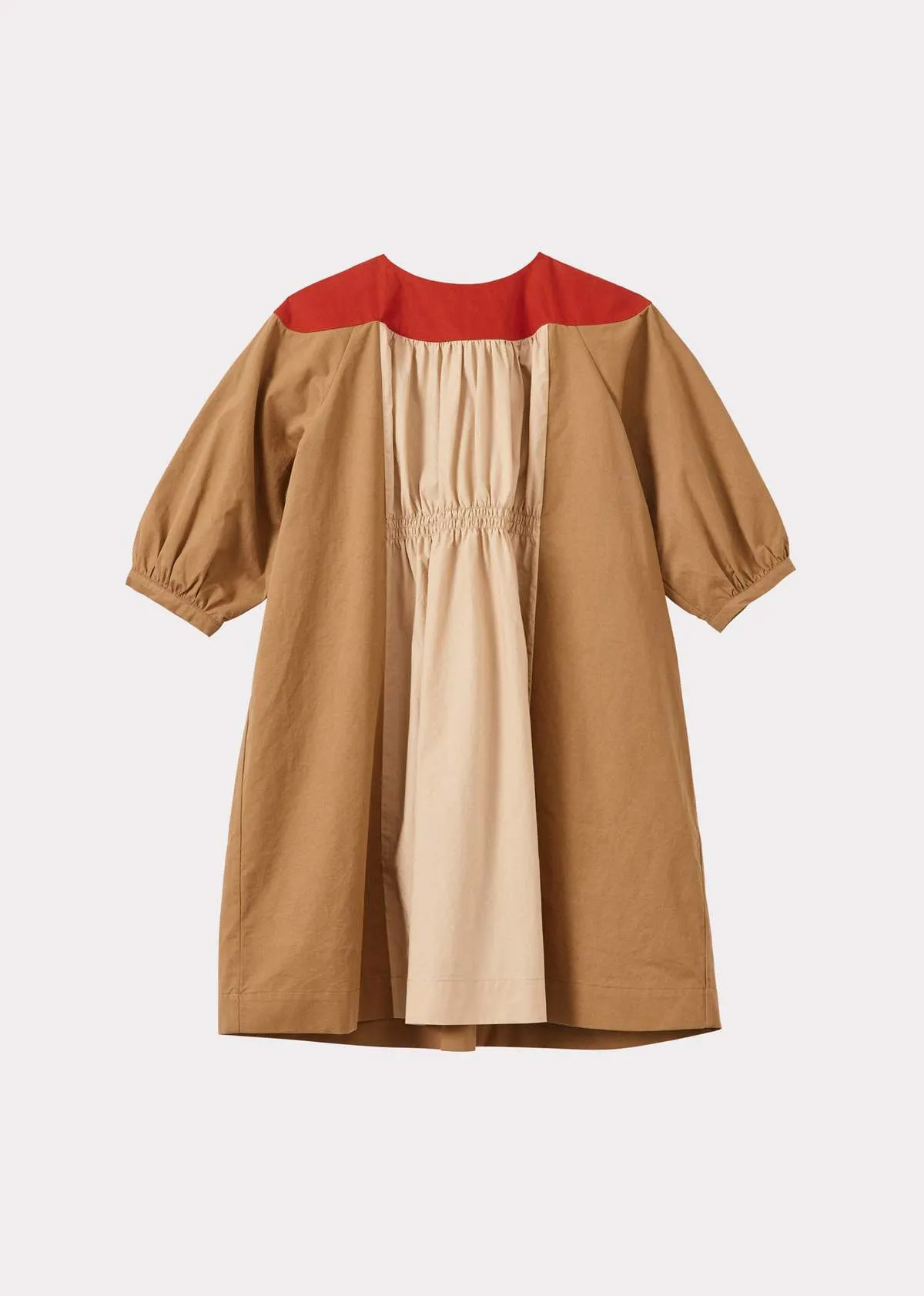 Kids Caramel TAYLEN CHILDREN'S COTTON DRESS - CAMEL MULTI