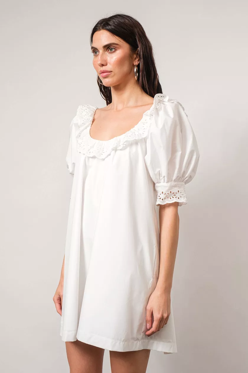 Lace Trimmed Shift Dress