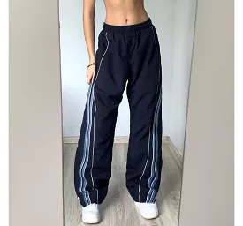 Low Rise Striped Loose-Fit Wide-Leg Sweatpants dd3