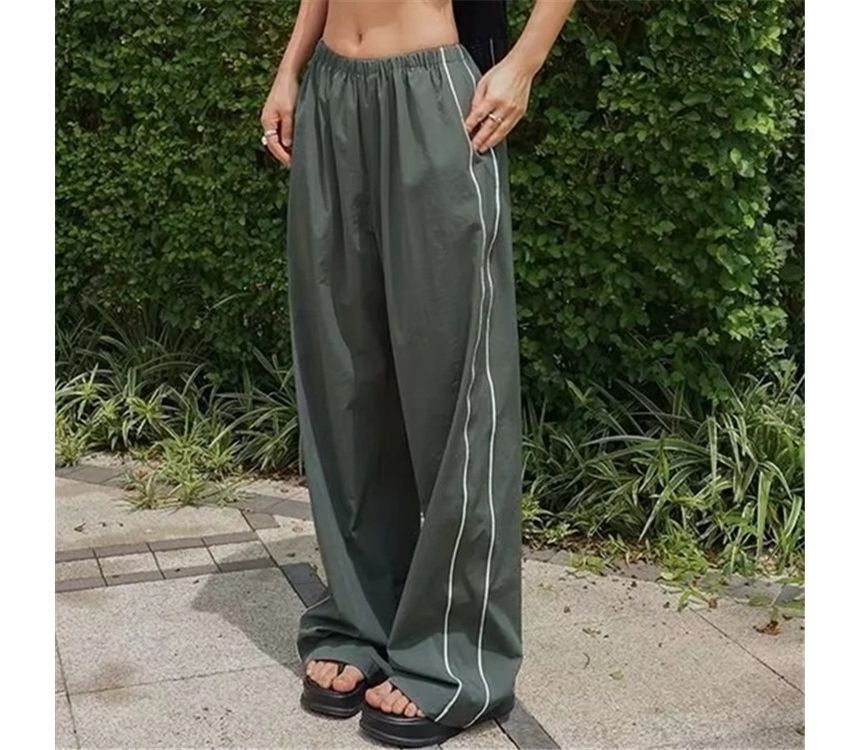 Low Waist Striped Loose-Fit Wide-Leg Sweatpants dd14