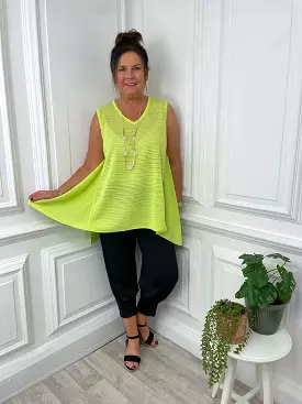 Malissa J Ribbed Knitted Top - Lime