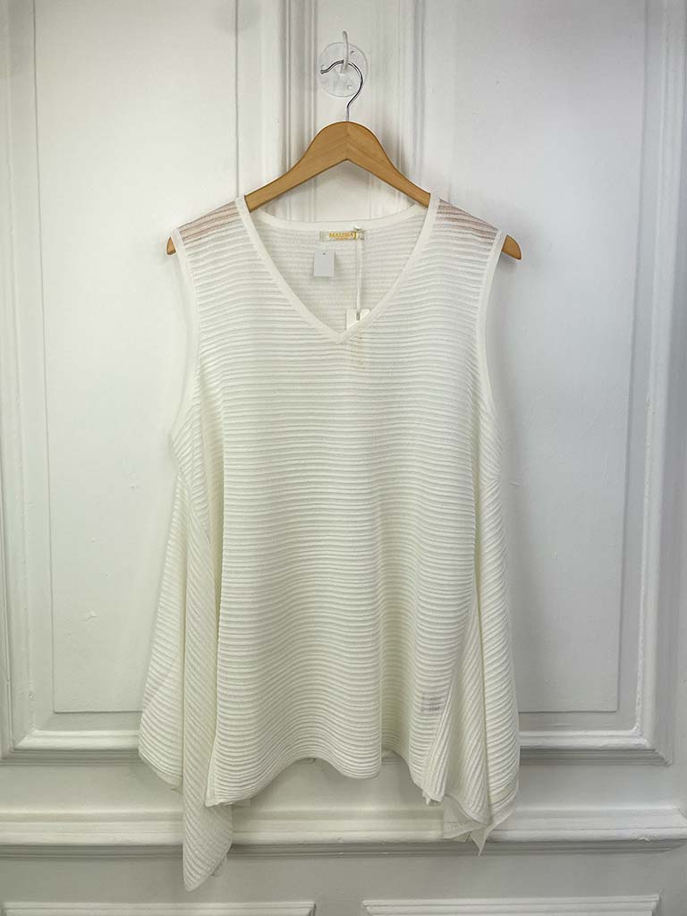 Malissa J Ribbed Knitted Top - White