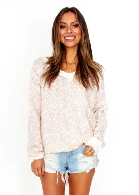 Manhattan Sweater - Blush Leopard