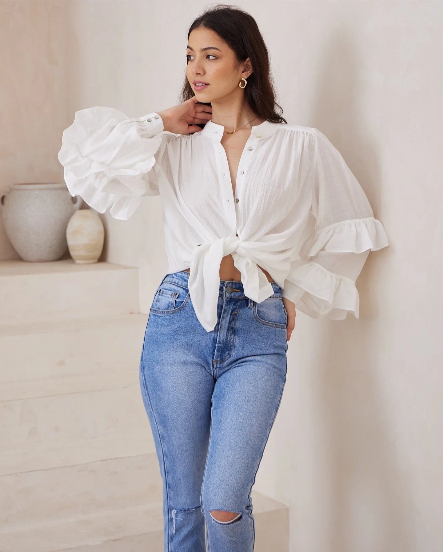 Matilda Bohemian Blouse - White