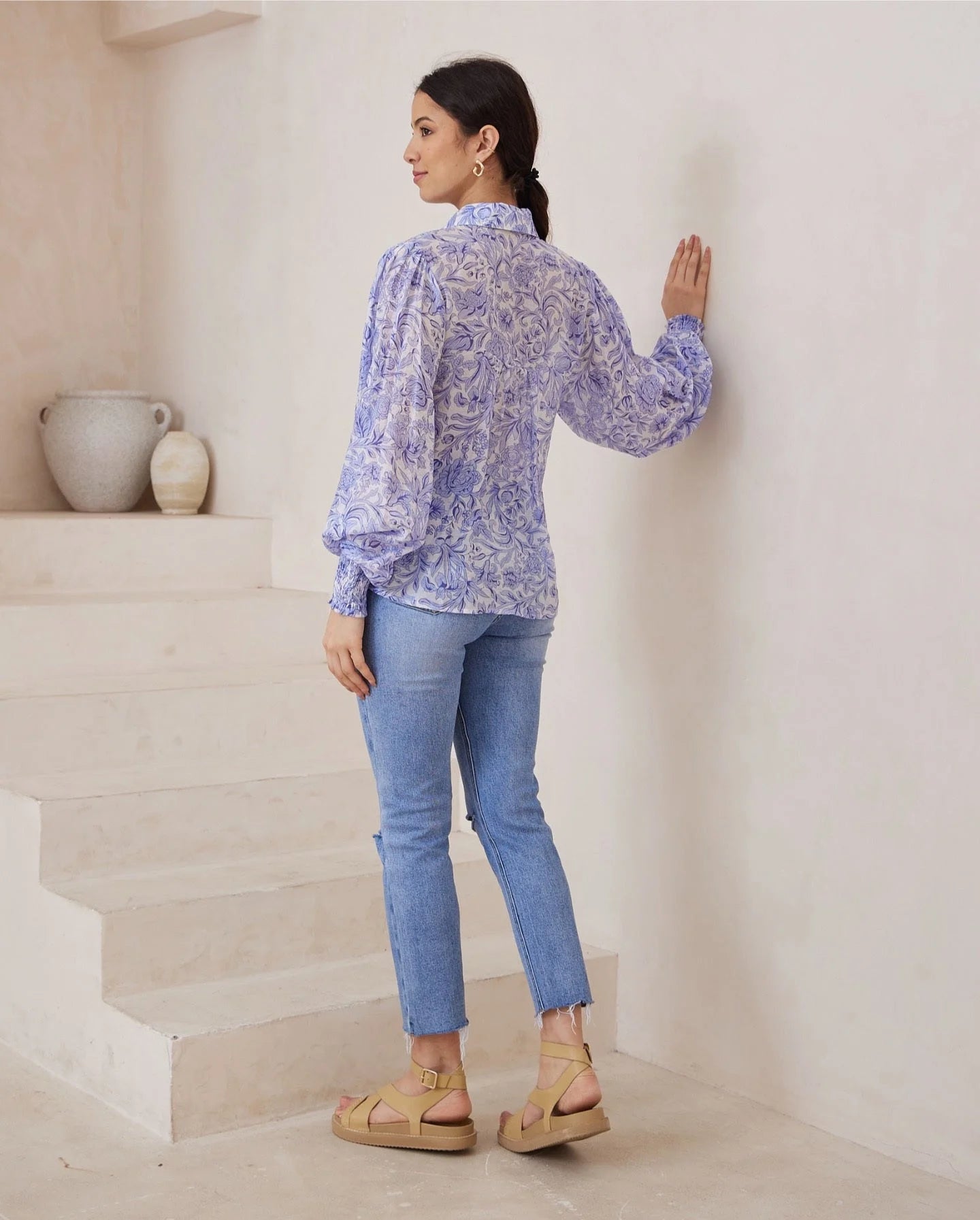 Maya Bohemian Blouse - Lavender Hues