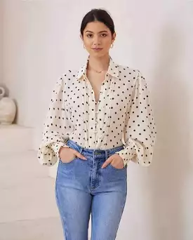 Maya Bohemian Blouse - Polka Dot