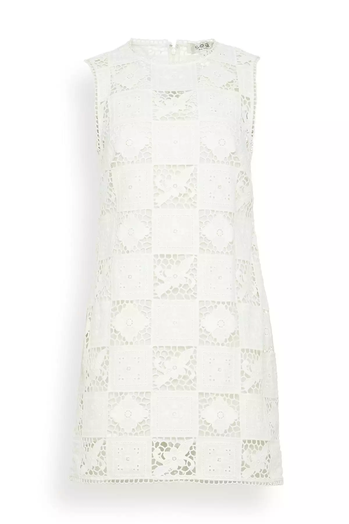 Melia Embroidery Tank Dress in White