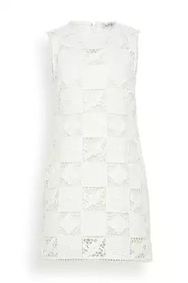 Melia Embroidery Tank Dress in White