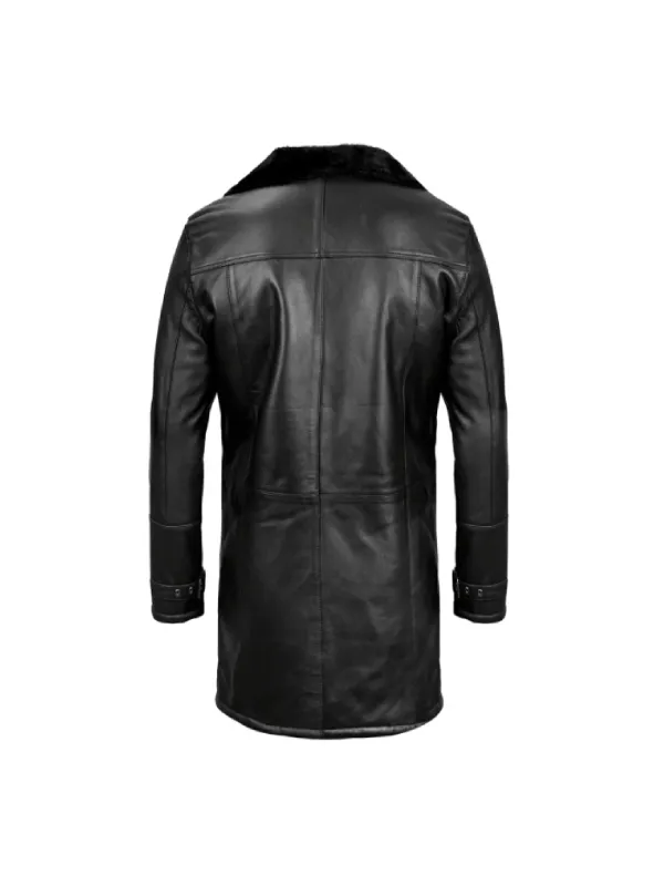 Men’s Shearling Black Leather Coat