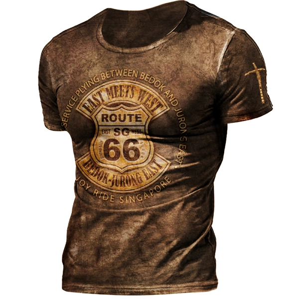 Mens Outdoor Comfortable And Breathable Printed T-shirt