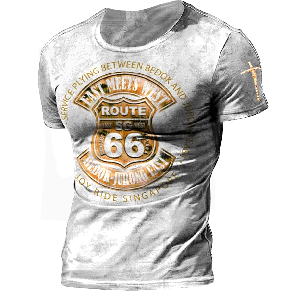 Mens Outdoor Comfortable And Breathable Printed T-shirt