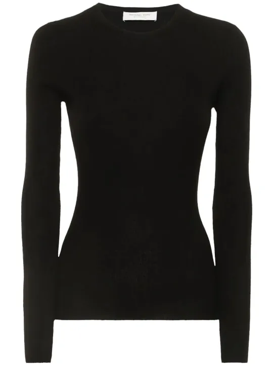 Michael Kors Collection   Cashmere ribbed knit crewneck top 