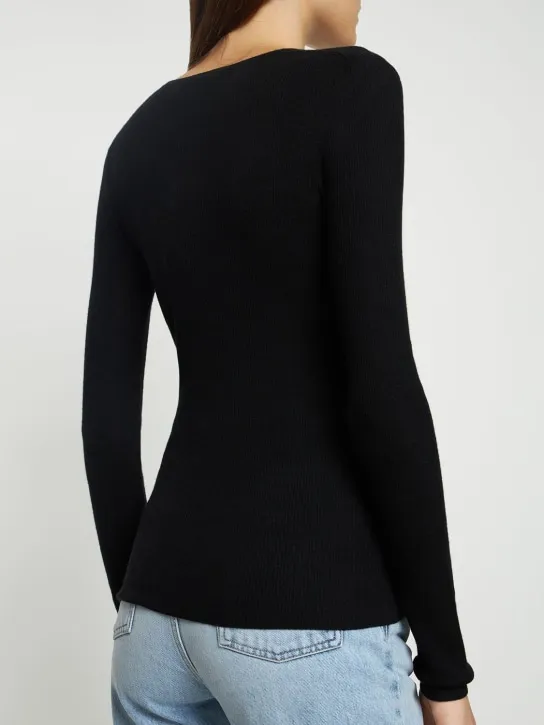 Michael Kors Collection   Cashmere ribbed knit crewneck top 