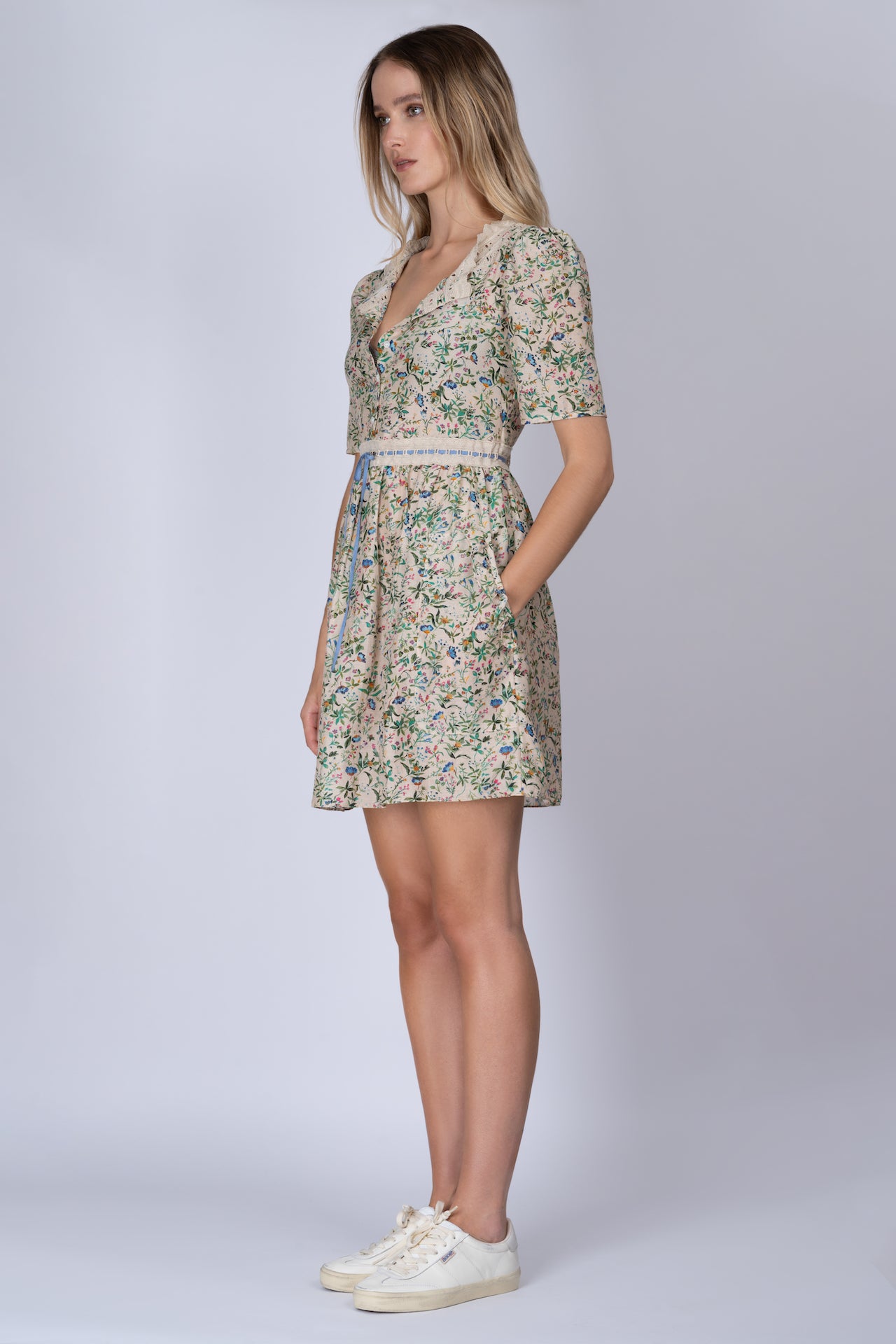 Mini Botanical Print Cotton-Silk SOPHIA Dress