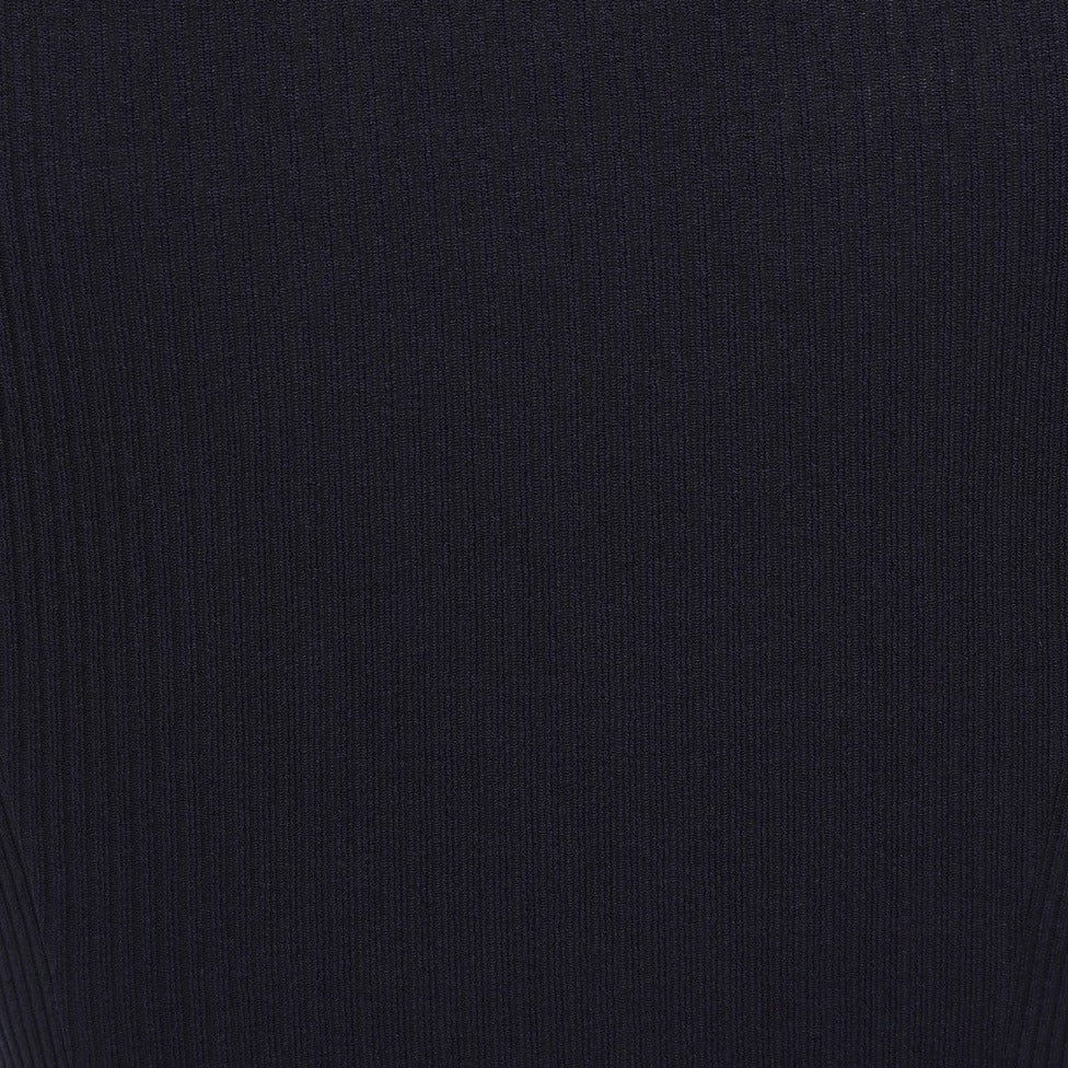 Navy Blue Vintage Ribbed Knitted Top