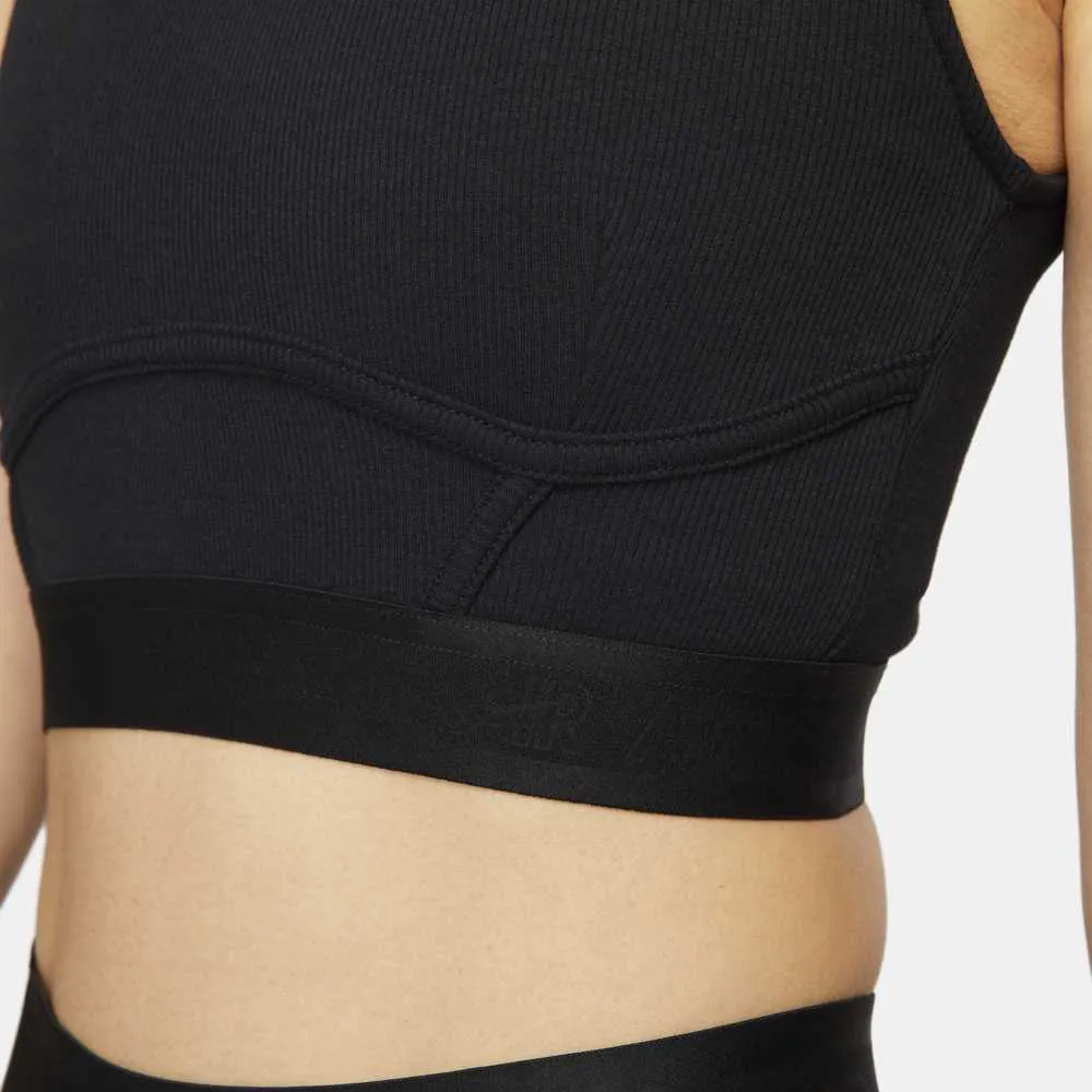 Nike Women's Ribbed Pro Crop Top Black