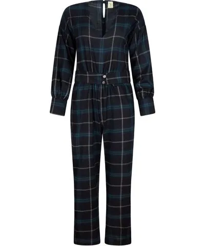 Numbat Women's Blue / Green / Grey Hazel Tartan Jumpsuit With Belt