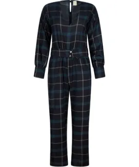 Numbat Women's Blue / Green / Grey Hazel Tartan Jumpsuit With Belt