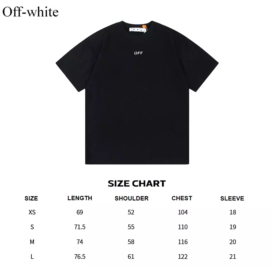 OFF-WHITE Inkjet arrow LOGO printed short-sleeved T-shirt Black 12.12