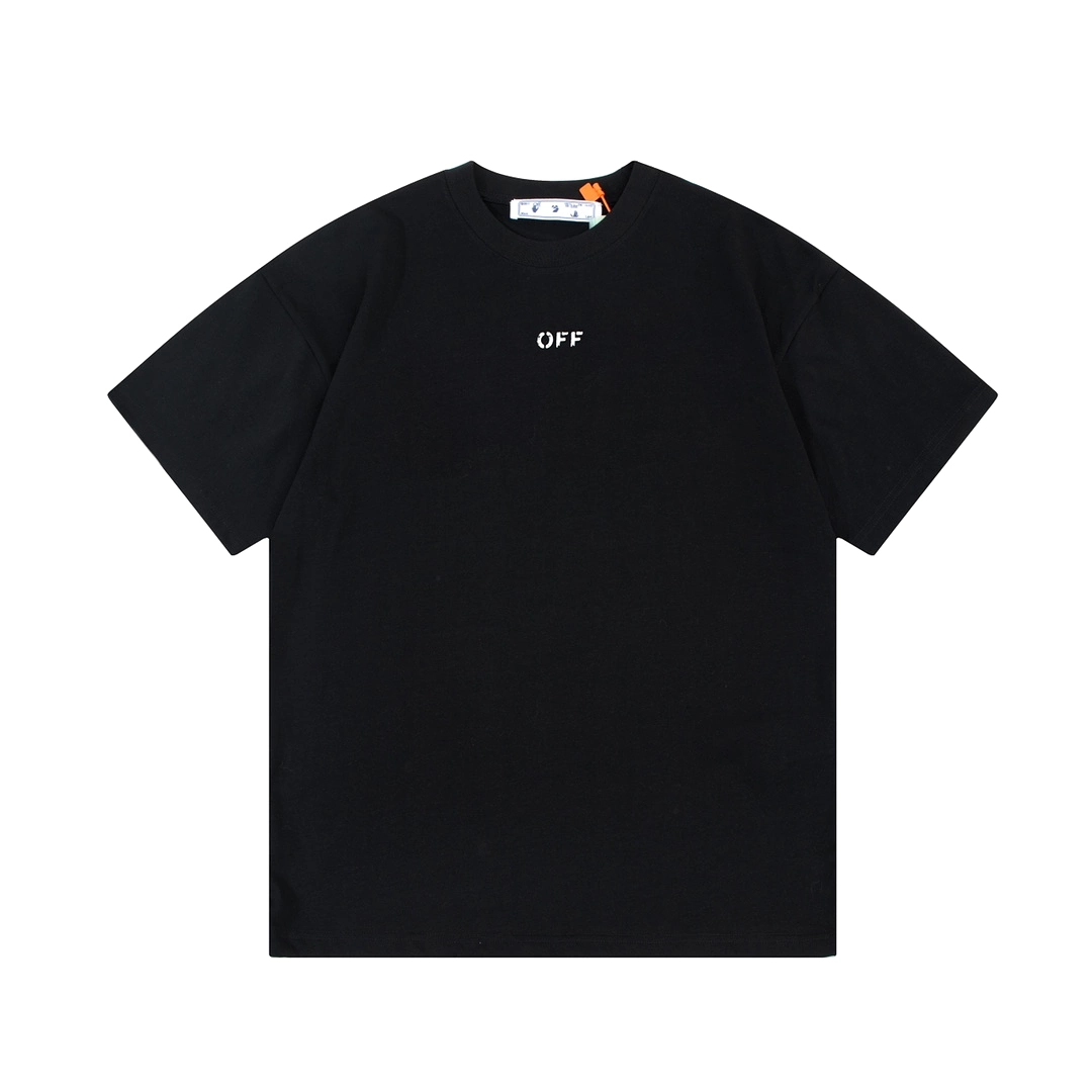 OFF-WHITE Inkjet arrow LOGO printed short-sleeved T-shirt Black 12.12