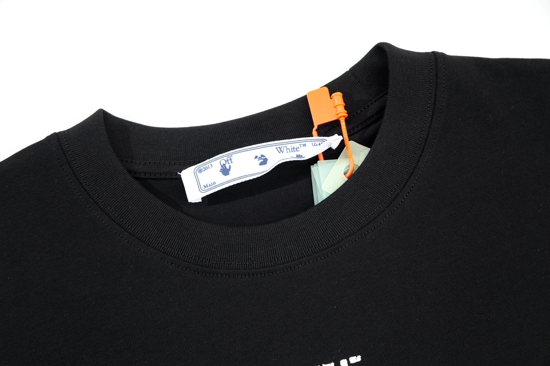 OFF-WHITE Inkjet arrow LOGO printed short-sleeved T-shirt Black 12.12