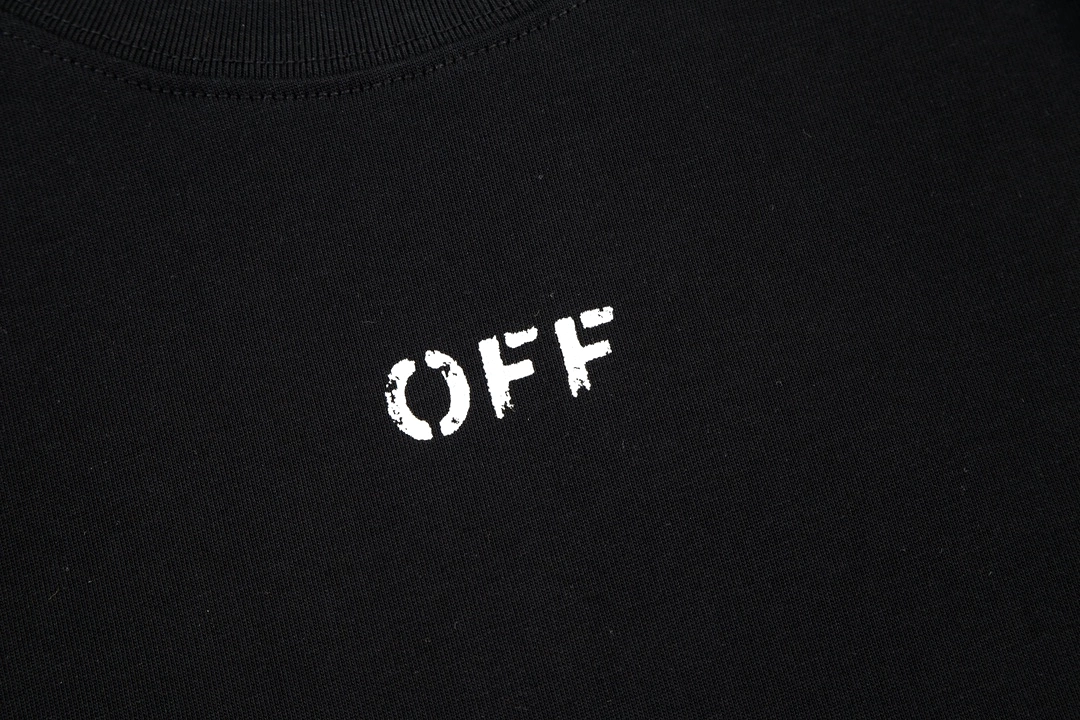 OFF-WHITE Inkjet arrow LOGO printed short-sleeved T-shirt Black 12.12