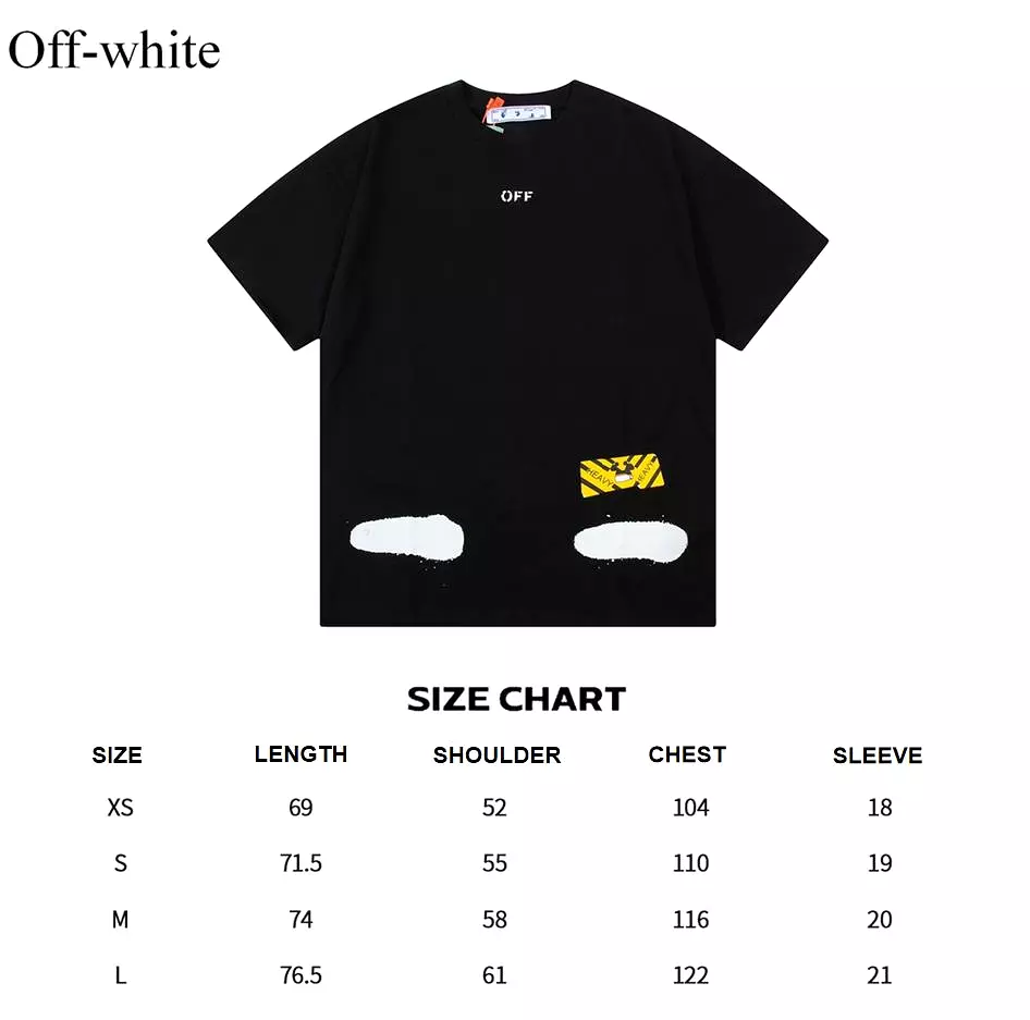 OFF-WHITE twill letter large LOGO printed short-sleeved T-shirt Black 12.12