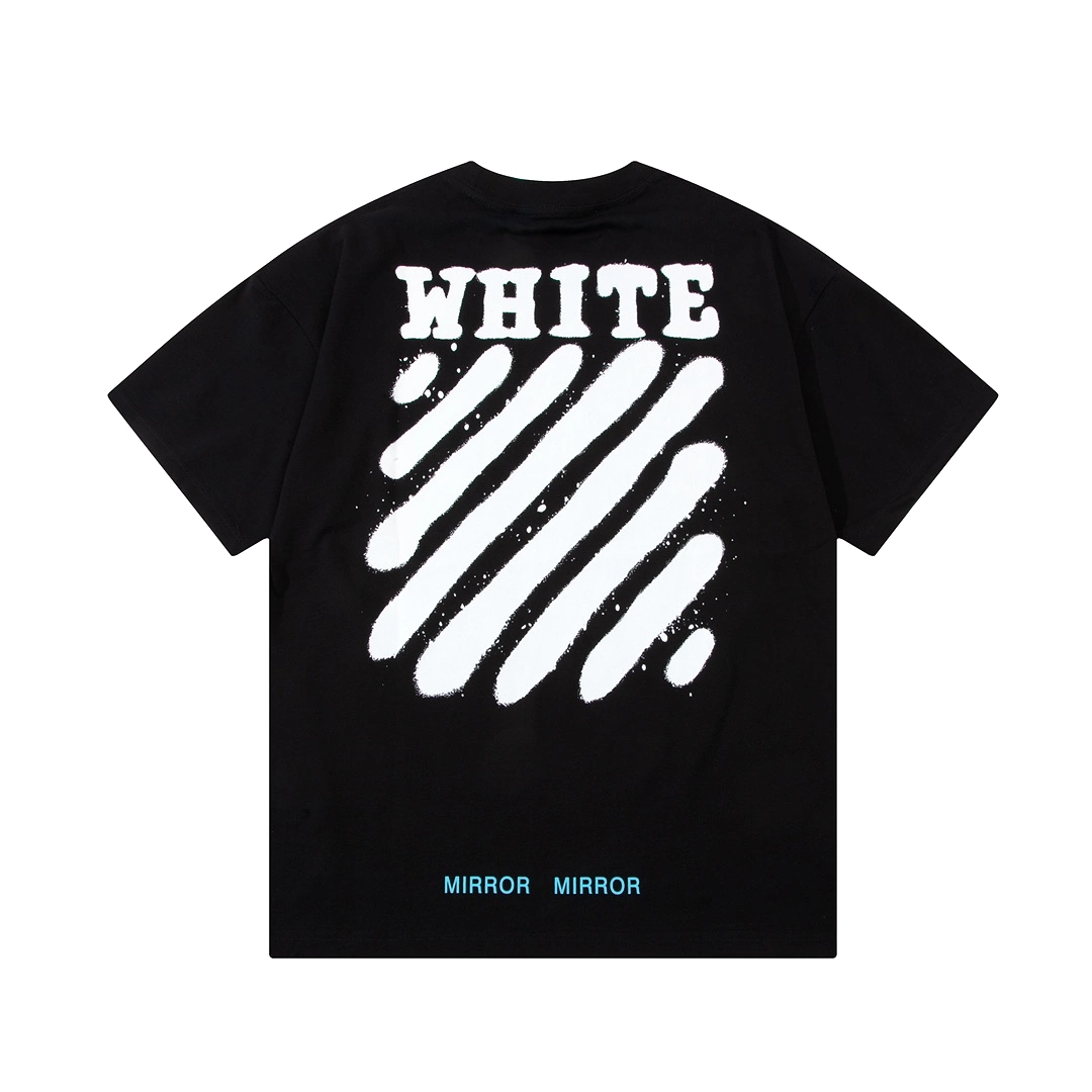 OFF-WHITE twill letter large LOGO printed short-sleeved T-shirt Black 12.12