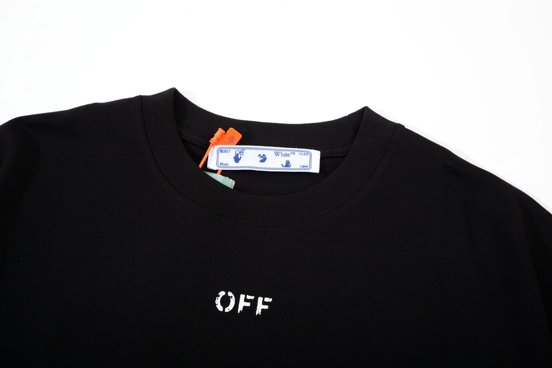 OFF-WHITE twill letter large LOGO printed short-sleeved T-shirt Black 12.12