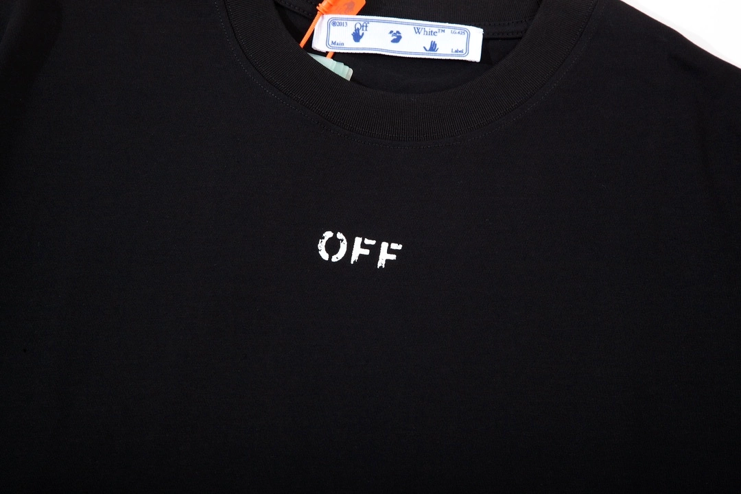 OFF-WHITE twill letter large LOGO printed short-sleeved T-shirt Black 12.12