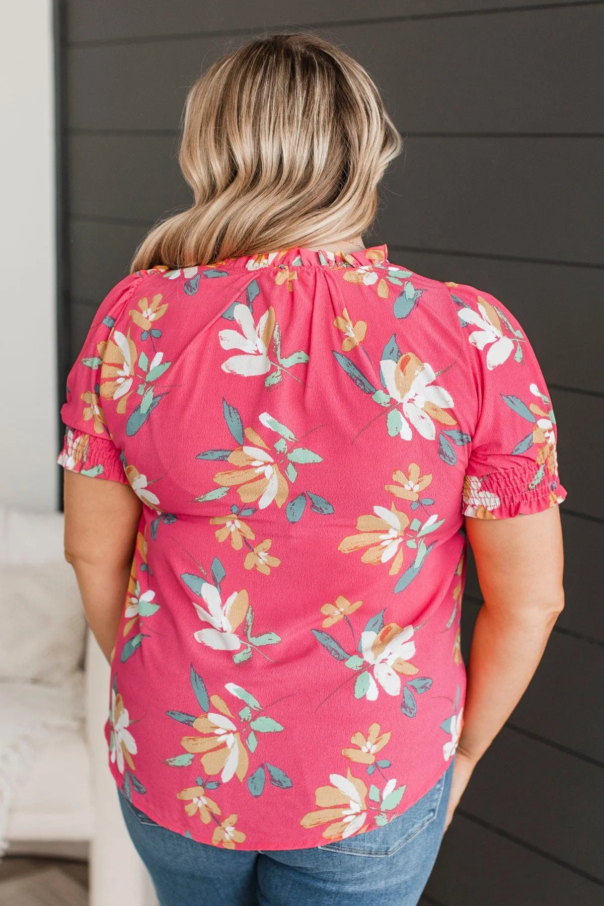 On My Agenda Floral Blouse- Coral